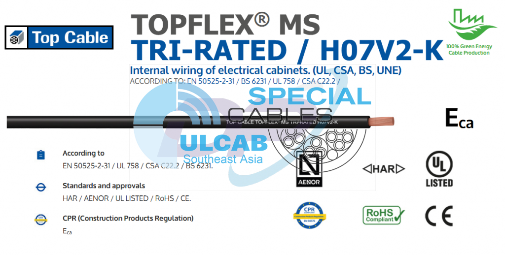 Cáp Điện TOP CABLE TOPFLEX® MS TRI-RATED / H07V2-K / H05V2-K | Chính ...