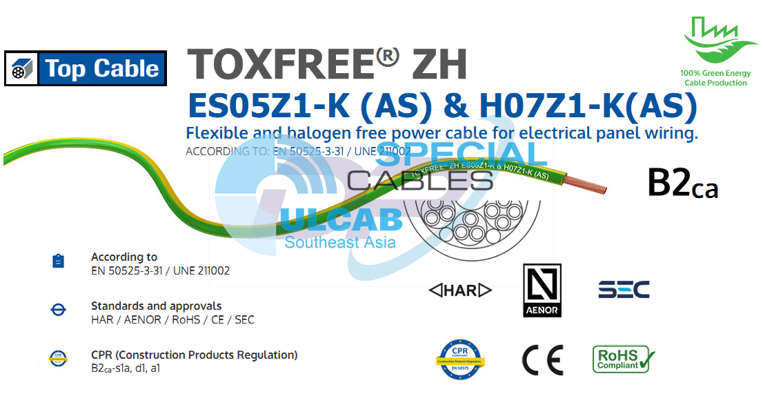 Cáp Điện TOP CABLE TOXFREE® ZH ES05Z1-K (AS) & H07Z1-K(AS) | Chính Hãng ...